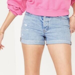 Old Navy Light Wash Button Fly Curvy O.G. Straight Denim Shorts 8
